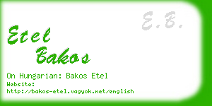 etel bakos business card